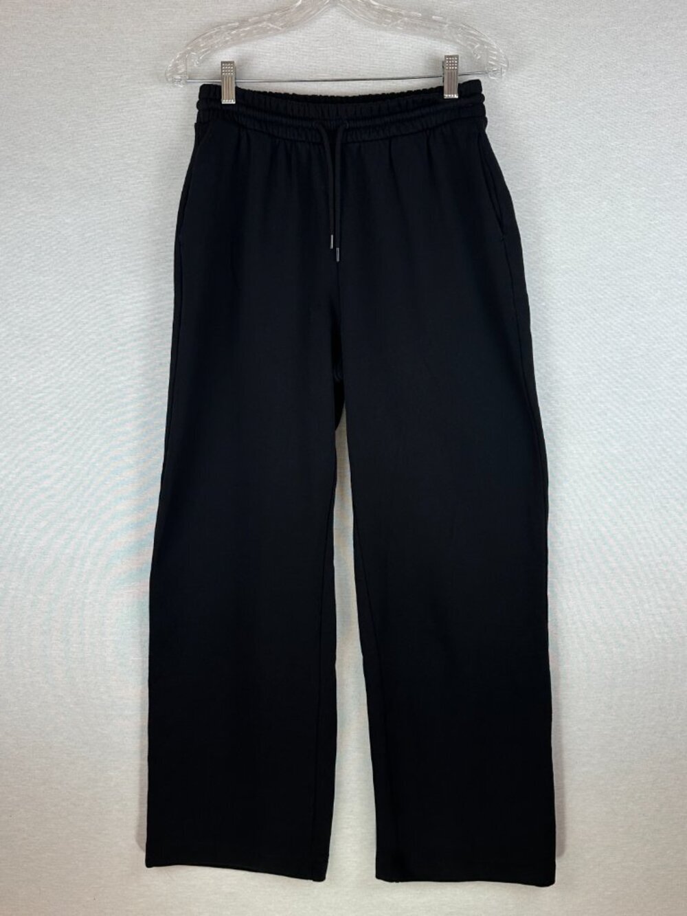 OLD NAVY WOMEN'S SWEATPANS BLACK FLEECE LINED WIDE LEG DRAWSTRING SOCOMFY SIZE S
